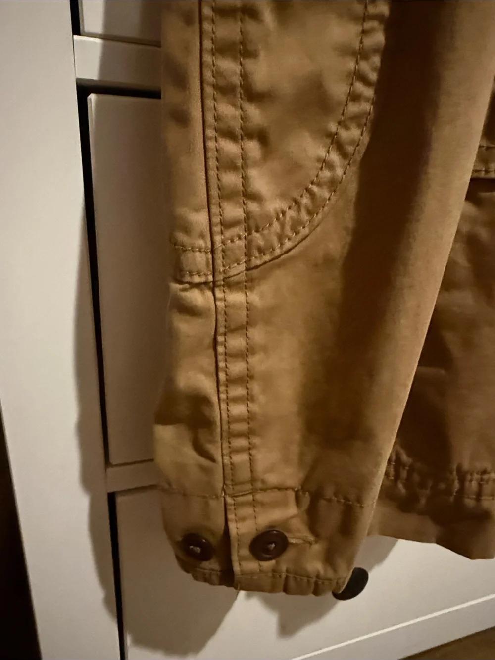 Men's American Eagle Brown Canvas Jacket with Corduroy Collar